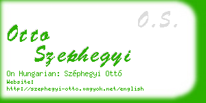 otto szephegyi business card