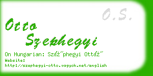 otto szephegyi business card